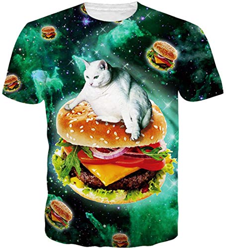 T-shirt Décontracté à Imprimé Chat 3D Pour Femmes D'été à Manches