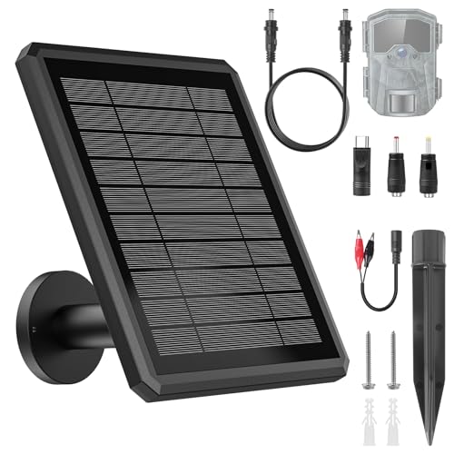 Solar Panel for Trail Camera - 4000mAh Battery, 6V/12V Output,