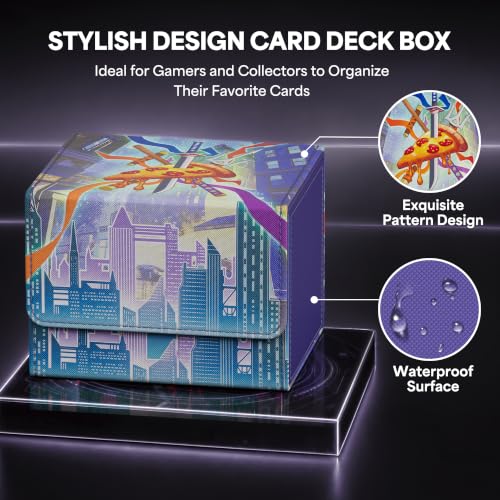 Image of Kabinka MTG Deck Box, Premium Printed Card Deck Box Holds 120+ Single Sleeved Cards, Leather TCG Deck Box with Magnetic Closure, Card Storage Box for MTG, TCG, CCG Cards