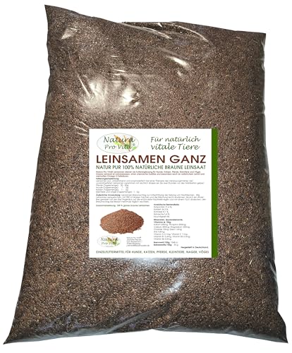 Leinsamen Pferde ganze braune Leinsaat Magen Darm Verdauung gesunde Energie Omega-3 Fettsäuren Leinöl Futterzusatz Pferd NaturaProVita 10kg