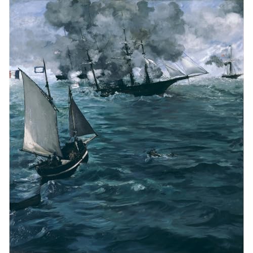 Manet La bataille de Kearsarge impression giclée 61x81 cm pour habiller un grand mur