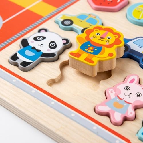Image of HAPPY HUES Sorting & Stacking Toy- Skills Enhancement Motor Skill Toys for Toddlers /Kid -Magnetic- Capture The Worms Toys | Early Educational-Montessori Toy (Smart Bus)