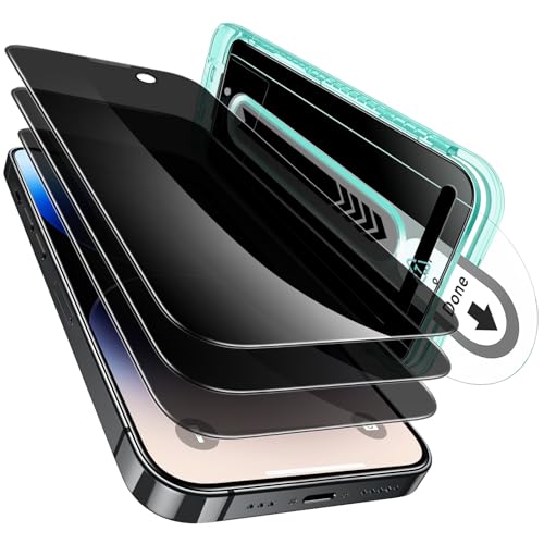 ESR für iPhone 14 Pro für Panzerglas, Displayschutzfolie, 3 Stück, Antispy Sichtschutzfolie aus gehärtetem Glas mit Flaw...