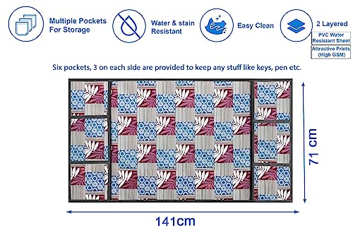 Image of Stylista Refridgerator top Cover Suitable for Samsung RS76CG8003S9HL, 653 Liter Fridge, Dimension (WXD) 71x141 CM, Surface Pattern Grey
