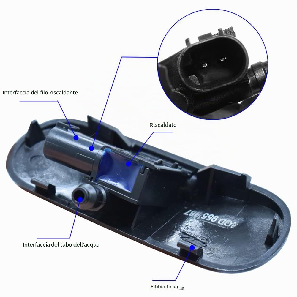Baceyong 2x auto riscaldato rondella Spray ugelli 4GD955987, 4GD955988 Compatibile con Audi A3 A4 A5 A6 A7 Q3 Q5 Q7 TT