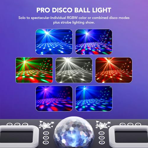Image of KeoBin DJ Light, Pro 6 in 1 DMX & Sound Activated Laser Show Machine with Disco Ball Lights, RGBW & UV Strobe Party Lights with Dj Light for Home Party Gig Bar Stage Lighting
