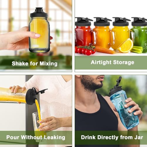 4 Pack Mason Jar Lids,Storage Lids with Silicone Seals, Leakproof and Airtight Replacement Caps for Wide Mouth Mason Jars, Reusable Resistant Jar Covers for Kitchen Food Storage - image 7