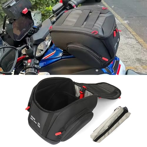 WALIPILUSI Motorcycle 12L Waterproof Fuel Tank Bag Fits for BMW R1300GS Adventure R1300 GS ADV 2024 2025 Front Portable Tool Backpack Black Nylon Travel Luggage Storage Bag Quick Lock Kit