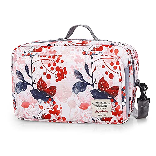 Image of MOMIGO Baby Diaper Caddy Bag - Tote Stroller Bag Nursery Storage Bin for Wipes & Toys Mini Bag for Outdoor (Flower)