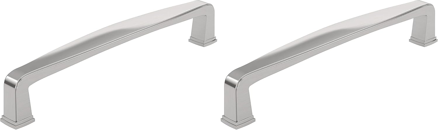 Richelieu Hardware BP810128195 Charlemagne Collection 5 1/16-inch (128 mm) Center-to-Center Brushed Nickel Transitional Cabinet and Drawer Pull Handle for Kitchen, Bathroom, and Furniture