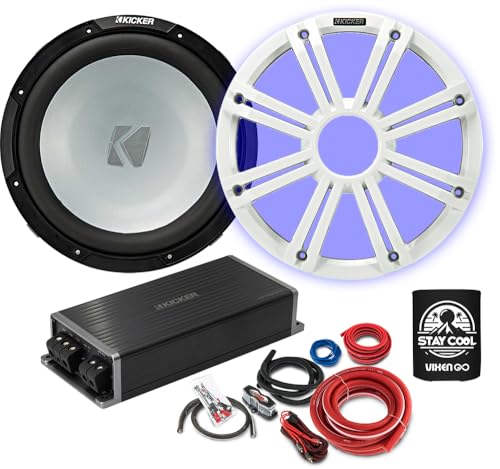 KICKER Subwoofer and Amp Package of 4 Items - 12