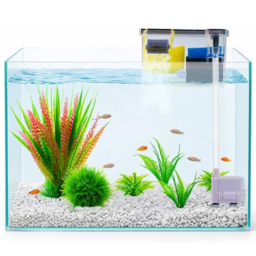 Image of Buraq Multifunctional External Waterfall Aquarium Filter with Bio-Wheel, 3-Stage Filtration, Silent Pump, Fits 1 Ft to 1.5 Ft Fish Tanks (BL - 771 W | 6W | 500 L /HR)