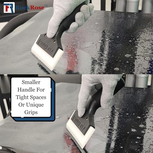 Image of RockRose 6.7'' Cast Aluminum Handle Squeegee Professional Window Tinting & Vinyl Wrap Applicator for Car Wrap Tool PPF Installation and Window Film - Scratch-Free Bubble Remover 2PK