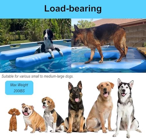 Durable PVC Inflatable Dog Water Ramp - Sturdy Floating Platform for Pools, Lakes, Docks & Boats (Green, 59.1"x39.4"x3.9") - Perfect Pet Accessory
