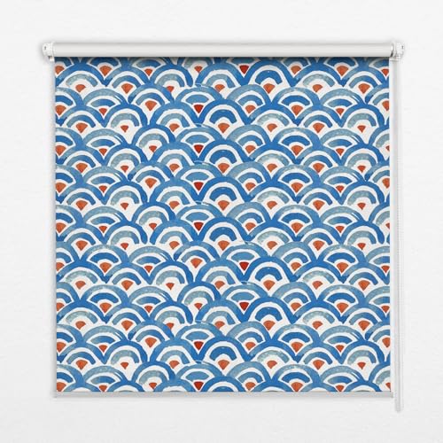 Store enrouleur perméable sans perçage filtrant la lumière store banne Tulup 140x240cm à motifs