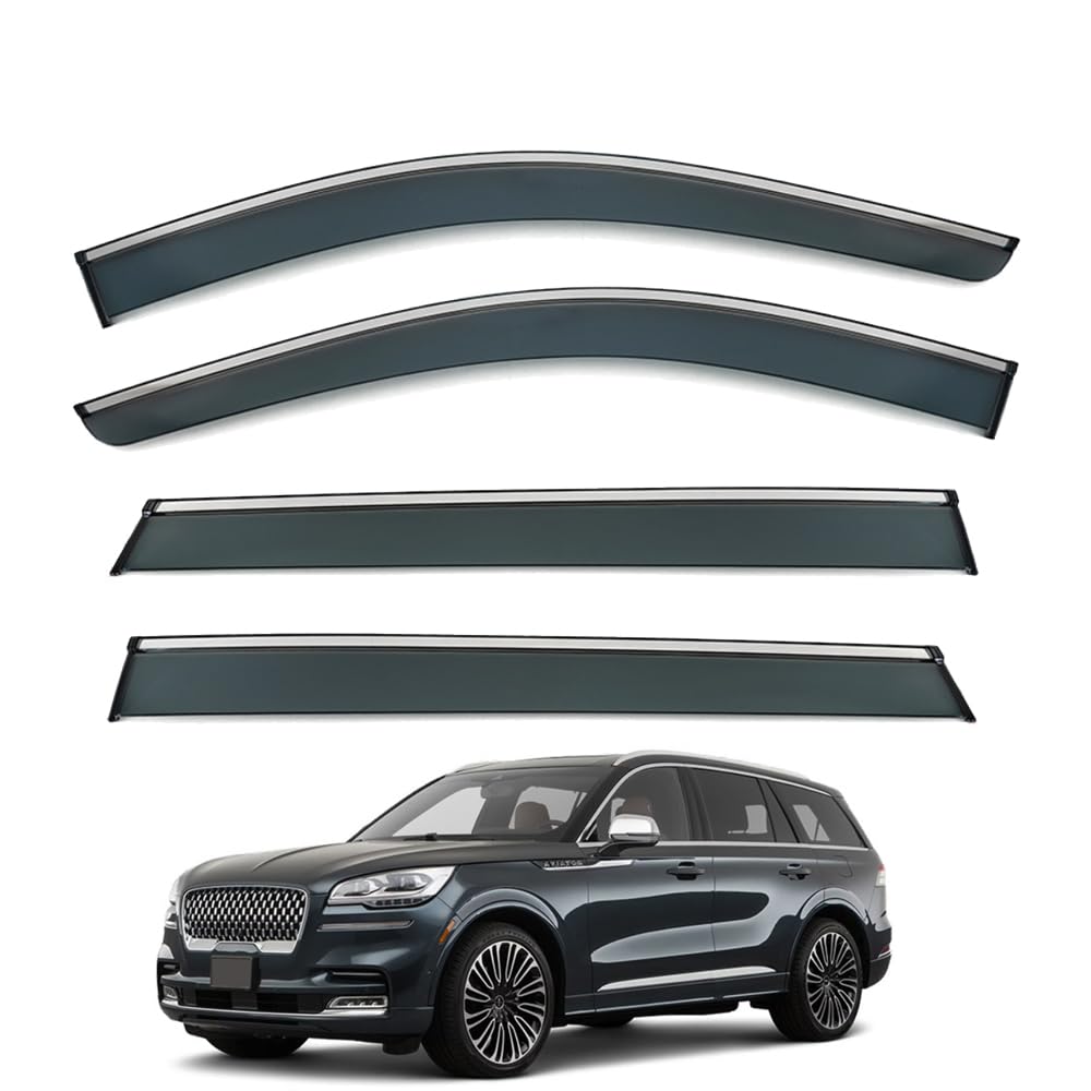 QOEMRHELT 4pc Set In-Channel Wind Deflectors, for Lincoln Aviator (U611) 2020-2026 Window Visors Rain Guards Vent Visors Rain & Sun Protection,Car Accessories,4PCS