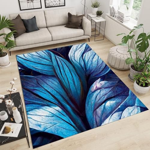 Tapis de salon doux impression 3D fleurs colorées décoration maison - 2