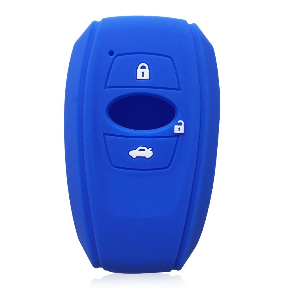 Aikchifor Subaru Trezia Dex Stella Auto Key Shell Case Silicone Car Key Case Remote Vehicle Key Protector (Blue)