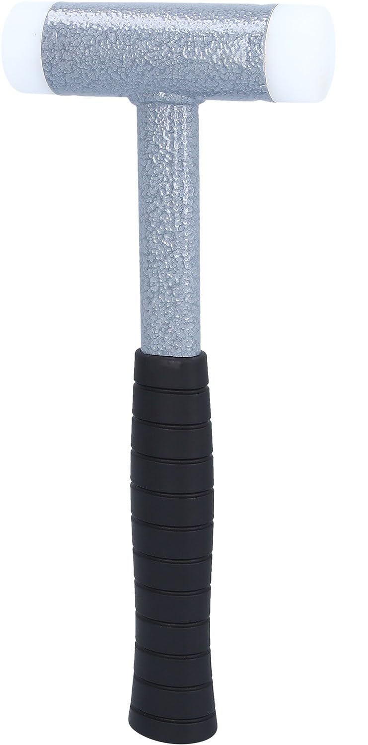 KS Tools 140.5272 Mazzuola, Antirimbalzo, con Manico Tubolare in Acciaio Stabile e Robusto, Teste Intercambiabili in Resistente Polia mmide Antischeggia Peso 590 G, 295 mm