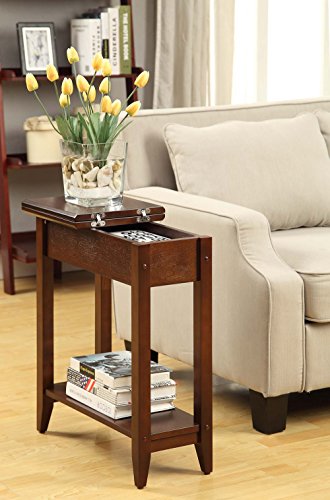 Convenience Concepts American Heritage Flip Top End Table With Shelf, Espresso #TOP4