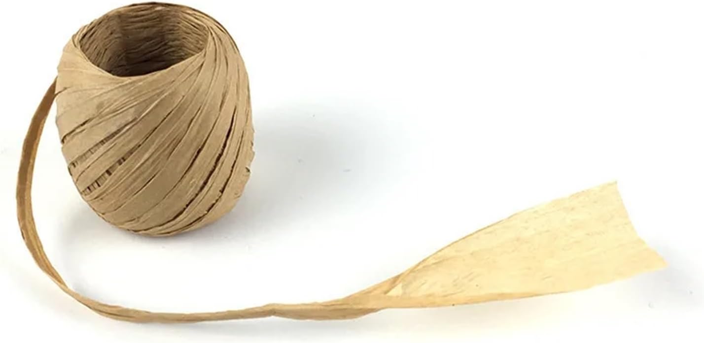 Raffia Yarn for Crochet 10Pcs Natural Paper Rope Raffia Ribbon 20M for Gift Wrapping DIY Crafts