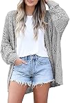 YACUN Womens Crochet Cardigan Open Front Knitwear Sweater Summer Kimonos