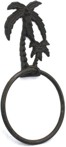 Miniatura 157 de Toallero de hierro fundido de plata antigua de 8.5 pulgadas - Decoración de conchas marinas - Decoración del hogar del mar Plata,Hierro fundido,Azul