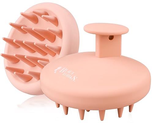 Paquete de 2 cepillos de silicona para masajeadores de cuero cabelludo, limpiador de cuero cabelludo para ducha con cerdas suaves, cepillo para el