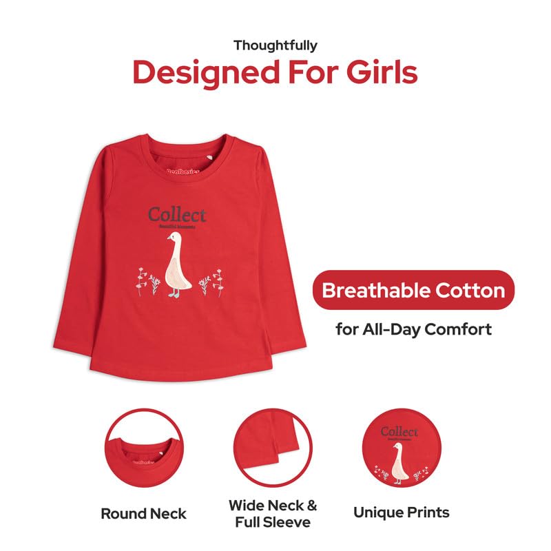 Image of Real Basics Girls Regular Fit Full Sleeves Tshirt (Pack of 3)
