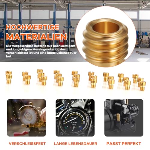 GEARMONSTER Vergaser Hauptdüsenset, 25 Stück Hauptdüsensatz, M4 55‑115 Vergaserdüsen Hauptdüsenset Vergaser Hauptdüsen Set für Roller Motorrad Schaltmoped
