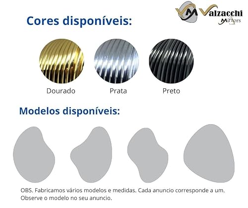 Espelho Orgânico Com Moldura 0,60 X 0,80 - Modelo: Dalí (Dourado)