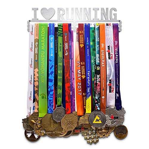 Porte-médailles I Love Running acier support mural running - 2