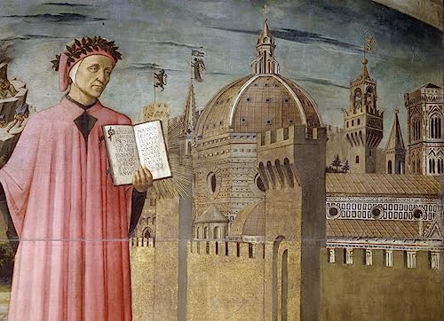 Cuadro de Florencia y Dante Alighieri en Lienzo Decorativo de 60x90cm