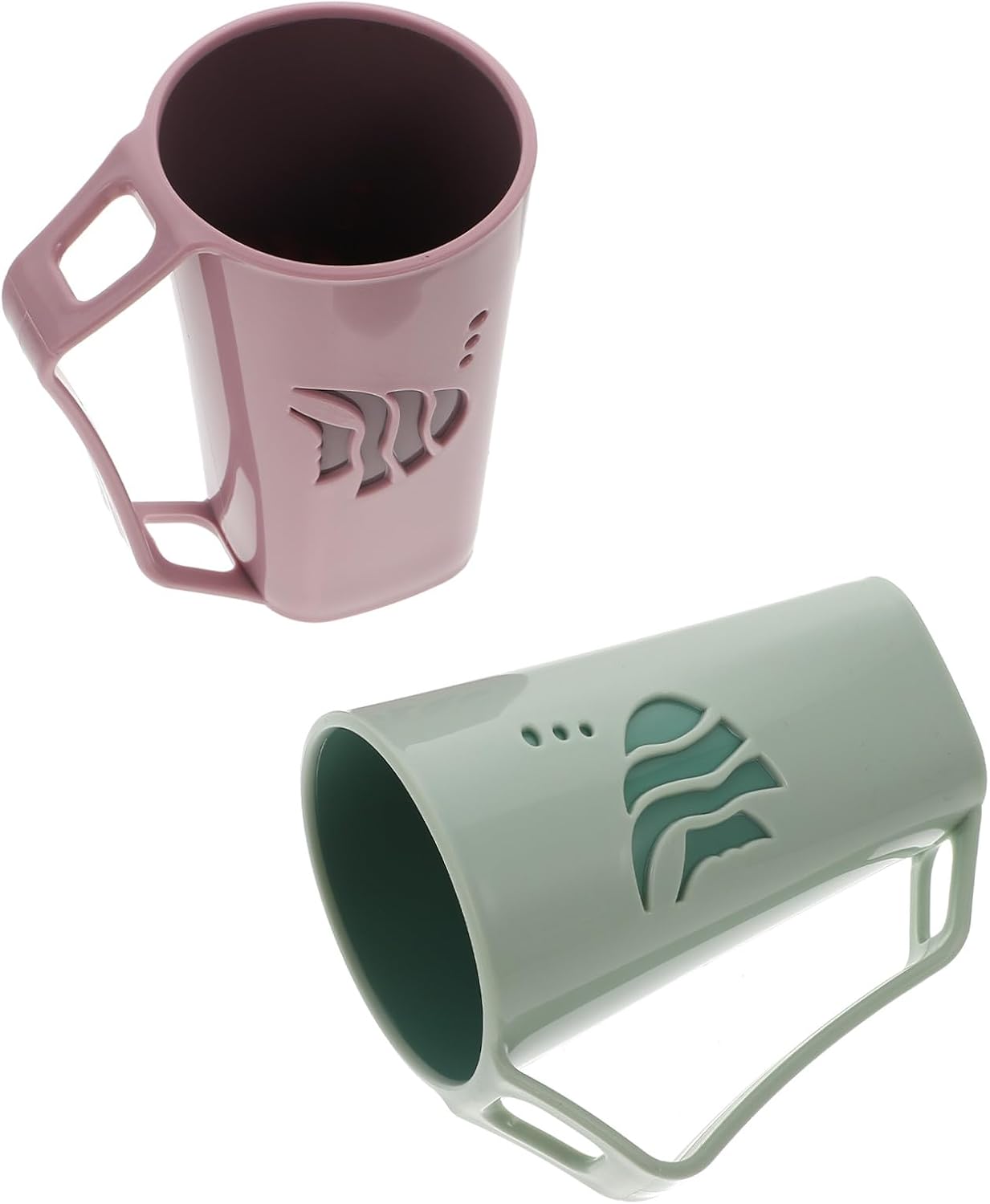 2 Pack Mouthwash Cups with Handle, Lightweight Reusable PE