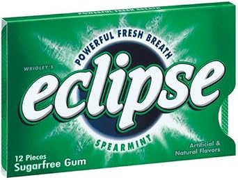 Eclipse Spearmint Sugarfree Gum, 12-Piece Package Pack of 24