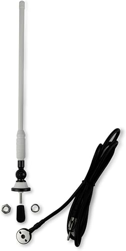 Miniatura 5 de Herdio Antena marina impermeable, dipolo de goma flexible para mástil FM AM para barco, radio auto, ATV, UTV RZR SPA