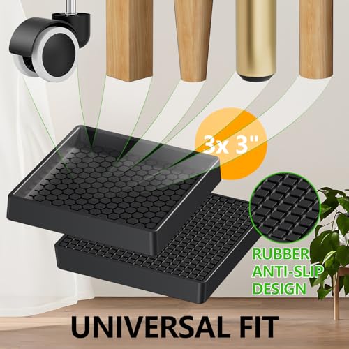Non Slip Furniture Pads Square, 3" 8PCS Furniture Coasters for Wood Floors by GAGUIUP - Used condition - Image 5