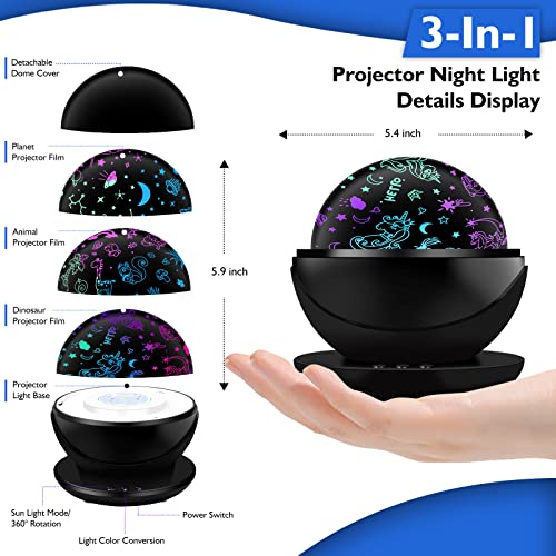 Vsaten Unicorns Gifts For Kids, 3 In 1 Unicorn Night Light Projector For Kids, 360° Rotating Projector Light Lamp For Bedroom Decor And 3-10 Year Olds Girls Toys #TOP5