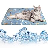 FOSDICK Colchoneta Refrescante para Perros Gatos y Hamsters Alfombrilla de Enfriamiento 45x60cm Manta Refrigerante De Verano con Estampado Cartoon Seda De Hielo Alfombra Fria para Mascotas