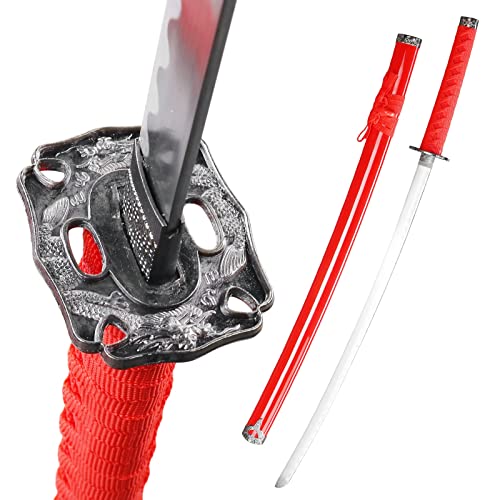 Red 39.5” Classic Dragon Katana Samurai Sword Unsharpened Steel