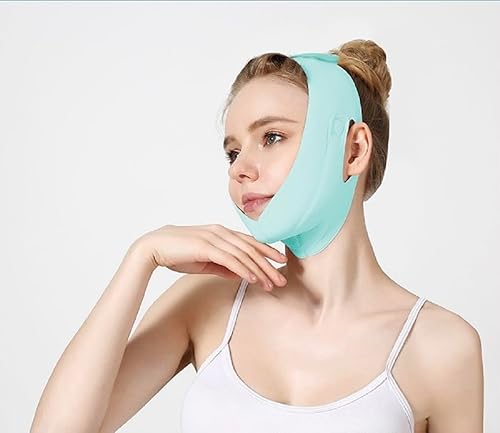 Serena.H Máscara facial para dormir, mascarilla reutilizable en forma de V y barbilla, máscara de elevación de línea en V, encogimiento de doble