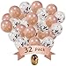Rose Gold Balloons - 32 Pack Rose Gold Confetti Balloons 12 inch Rose Gold Party Decorations for Birthday Party Weddings Bridal Shower