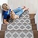 Ottomanson Ottohome Collection Stair Tread, 8.5" x 26", Gray Moroccan Trellis