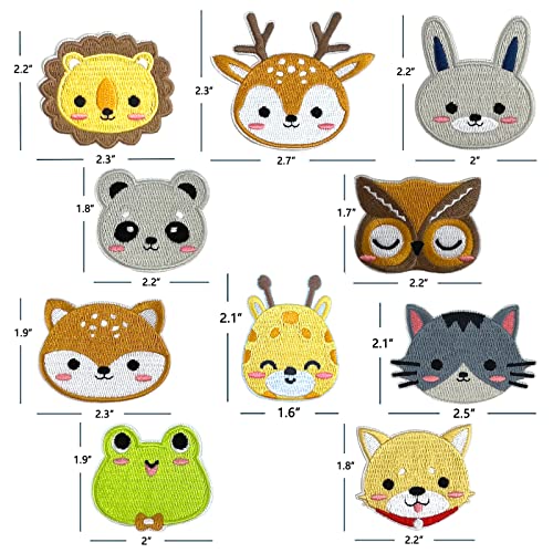 10Pcs Kids Animals Iron On Sew On Patches, Panda Tiger Cat Appliques Diy Patch For Hats Jackets Bags Jeans (Animal-2) #TOP2