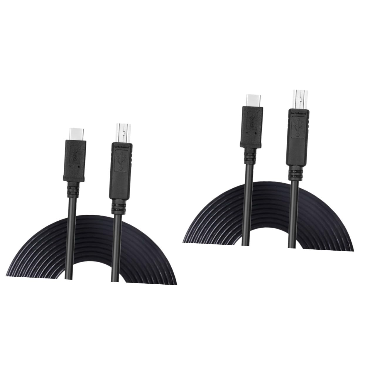 Hemobllo 2pezzi Cavo Stampa Usb Type-c Per Dispositivi Compatibili Cavo Scanner Usb Con Connettori Placcati e Materiale Resistente Alta Velocità Mbps