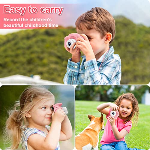 Yue3000 Upgrade Kids Camera,Gifts For Boys And Girls Of Age 3-9, 1080P Hd Digital Video Cameras For Toddler, 20M High -Definition Digital Camera, Suitable For Portable Toys With 32Gb Sd Card-Pink #TOP5