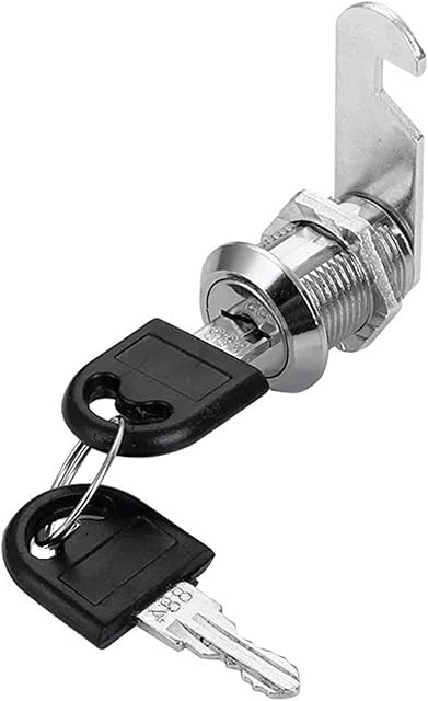 TSHAOUN 20mm Cam Lock, Secure Drawer Mailbox File Cabinet Lock, Cupboard Cabinet Drawer Door Lock, Post Box Lock Replacment with 2 Alike Keys, Mailbox Lock, Letterbox Lock with Key (20 mm)