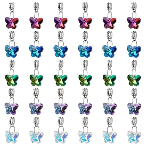 Breloques papillon en verre haut de gamme à facettes et perles transparentes éclatantes