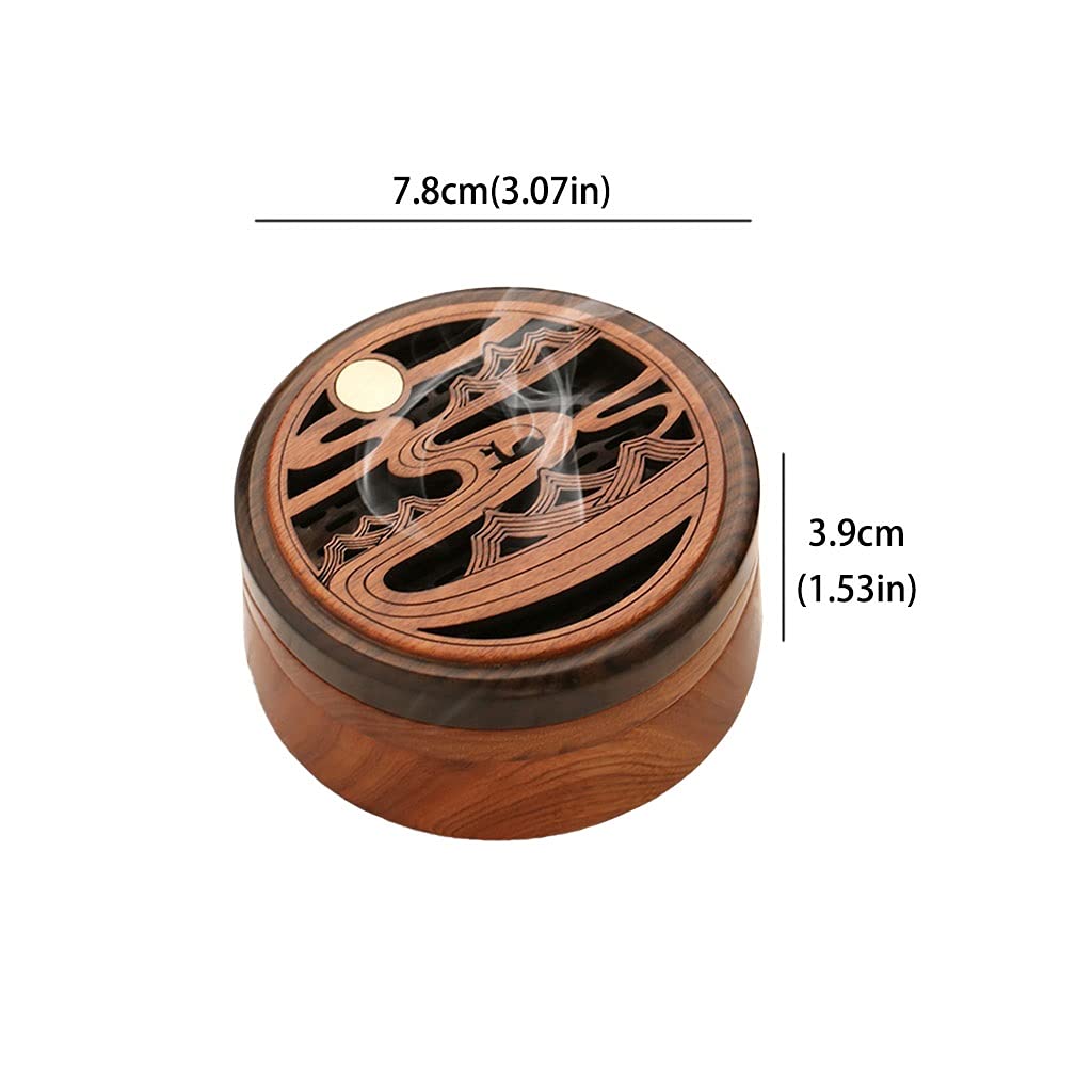 Räucherstäbchenhalter Weihrauchbrenner Holz Aromatherapie Weihrauchbrenner mit hohlen geschnitzten Abdeckung Sandelholz Weihrauchbrenner Haushalt Weihrauchbrenner Ornamente Räucherstäbchen Halter