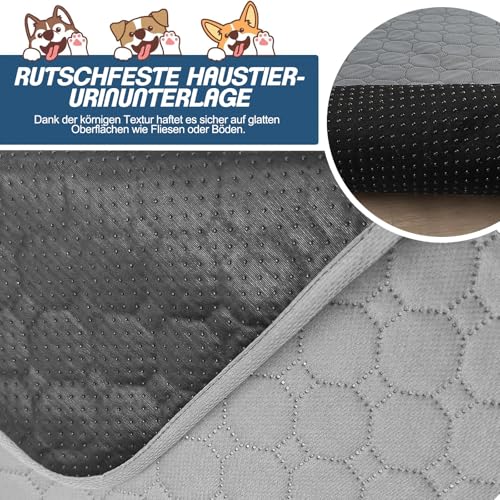 2 Stück Welpenunterlagen Waschbar- Hunde Trainings Pads, 50 x 70 cm, Waschbare Welpen Unterlagen, Super Saugfähig Hunde PIPI Pads, Wasserdicht und rutschfest, für das Hundetraining, Böden, Autos